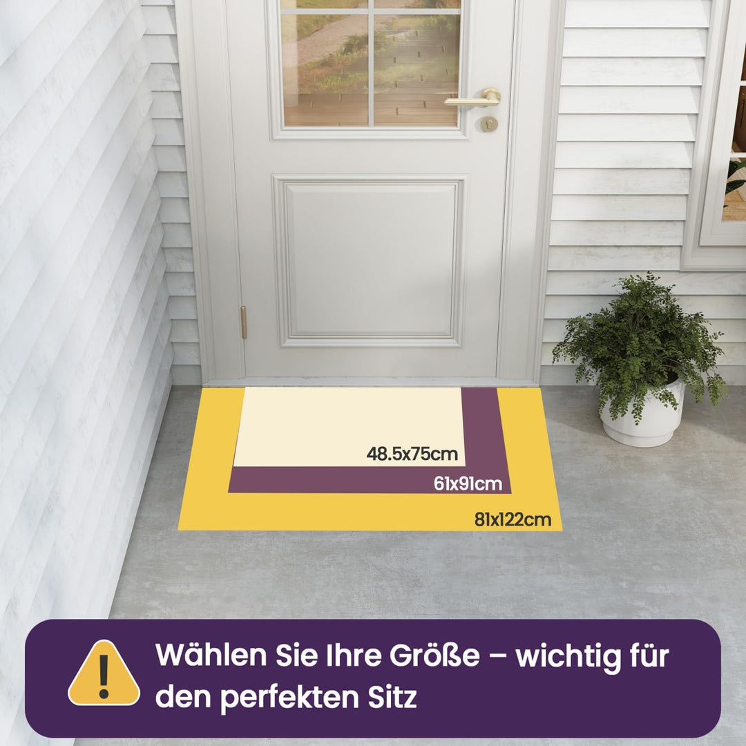 DEXI Fussmatte Aussen 48,5 x 75 cm, rutschfeste &amp; Wetterfest, Marineblau | Wasserdicht Schmutzfangma