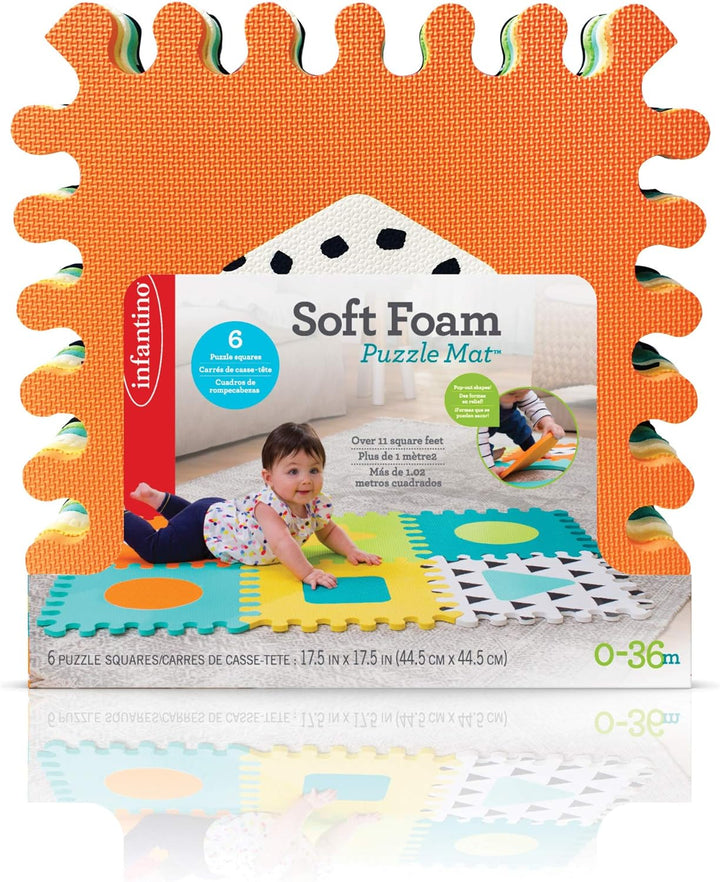 Infantino 216056 Soft Eva Foam Puzzle Mat-Suitable from Birth-Easy to Clean, Multicolored