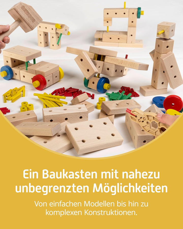 Matador 21070 M070 Baukasten, ab 3 Jahren, holzfarben, bunt
