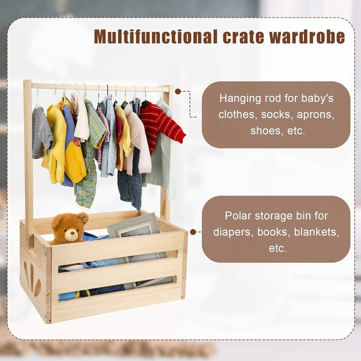 Holzkiste für Babypartys, Babykorb mit Griff Babykorb Holz Geschenkkiste Baby Aufbewahrungskiste Kor