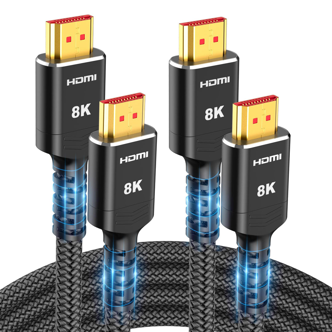 Highwings 8K 4K HDMI Kabel 3meter Zertifiziertes 2Pack,HDMI 2.1 Kabel 48Gbps Highspeed 8K 60Hz 4K 12