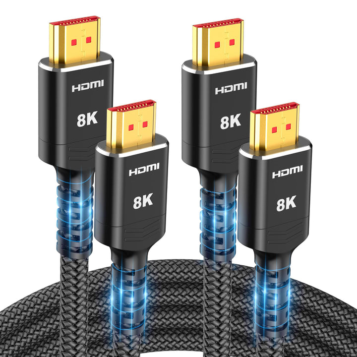 Highwings 8K 4K HDMI Kabel 3meter Zertifiziertes 2Pack,HDMI 2.1 Kabel 48Gbps Highspeed 8K 60Hz 4K 12