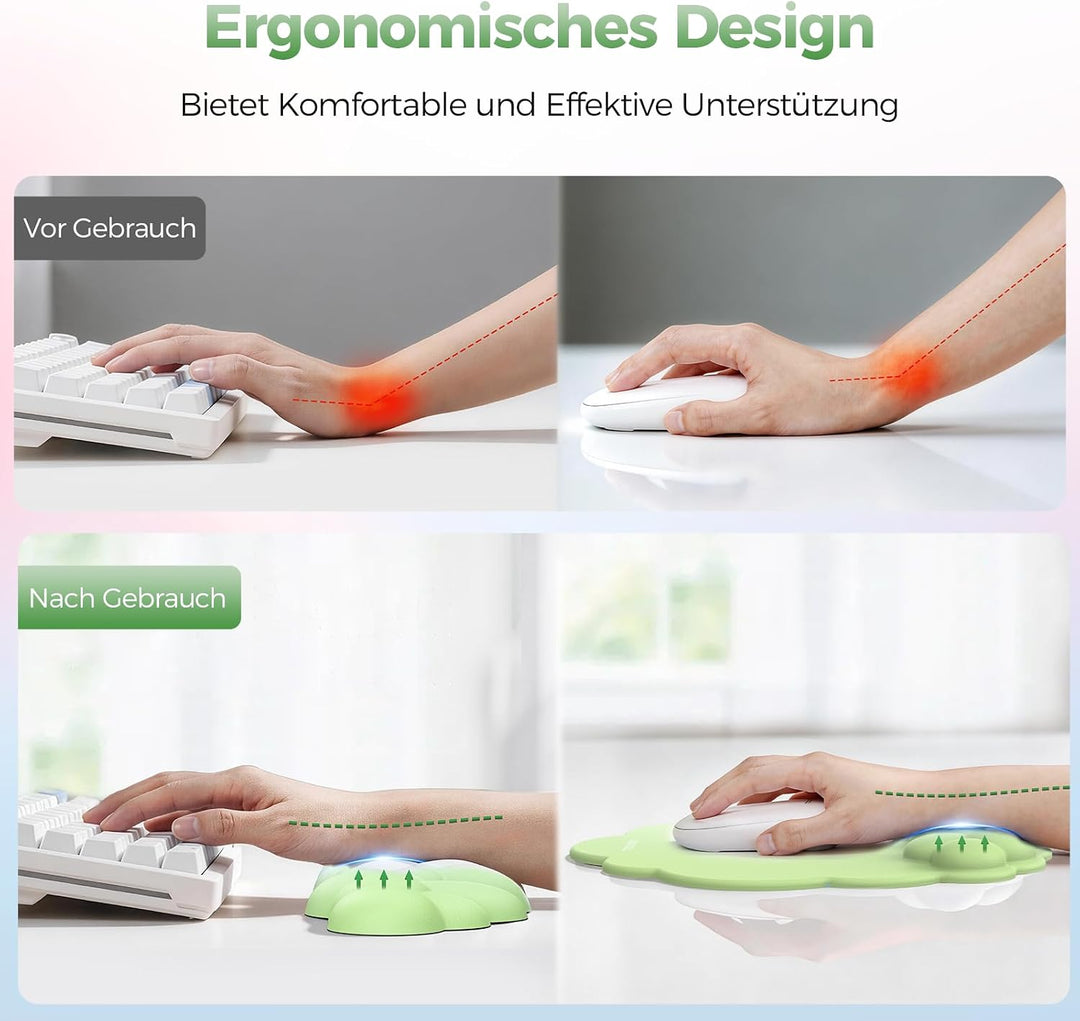 TECKNET Wolke Handballenauflage Tastatur, Mauspad mit Handauflage, Ergonomische Handauflage Tastatur