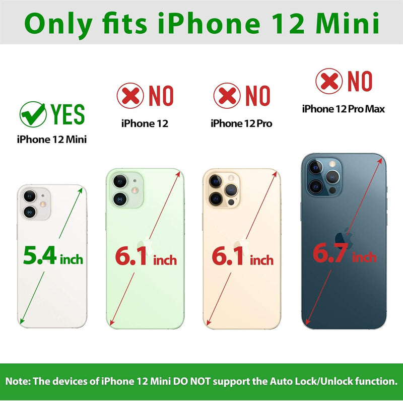 SHIELDON iPhone 12 Mini Hülle, Stossfeste Handyhülle Erstklassig Echtleder, TPU Schutzhülle [RFID Bl