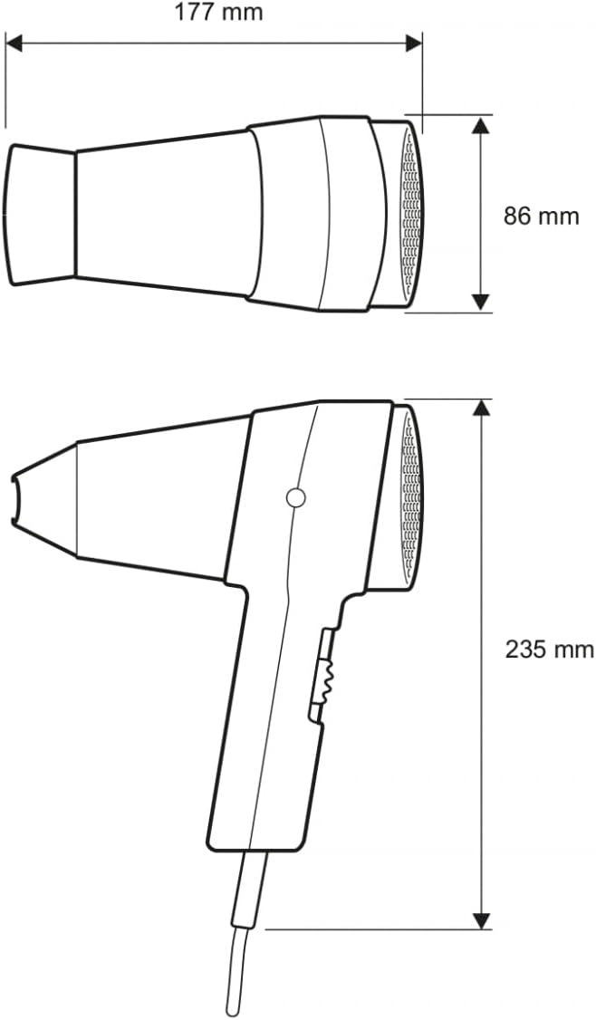 Starmix Hand-Haartrockner TFC 18 (in Chrom-Ausführung, 1800 Watt, 2 Luftgeschwindigkeiten, Soiralkab