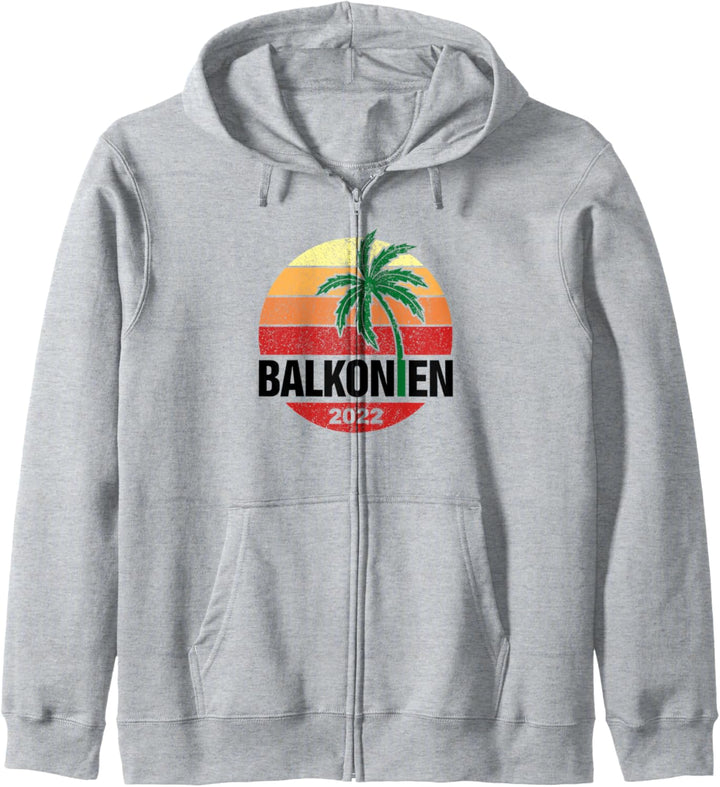 Balkonien 2022 Urlaub I Vintage Sommer Urlaubs Kapuzenjacke