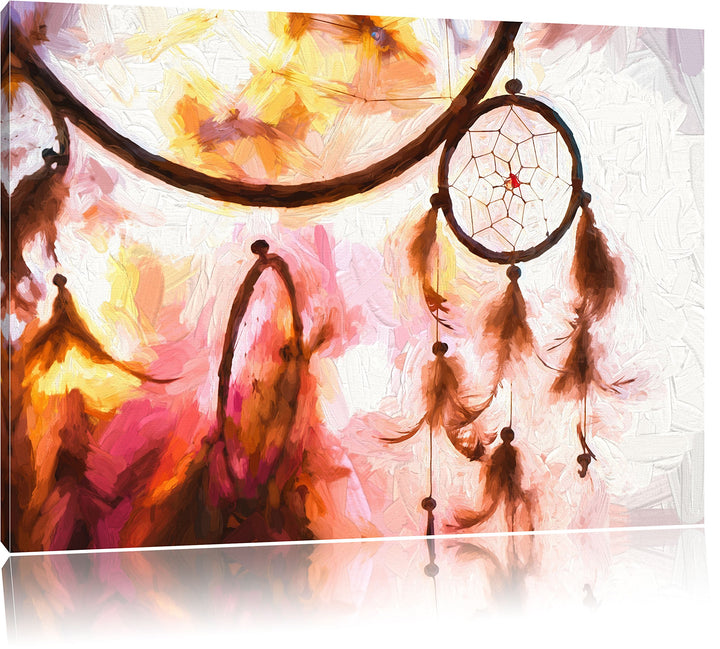 Pixxprint Traumfänger bei Sonnenuntergang als Leinwandbild/Grösse: 100x70 cm/Wandbild/Kunstdruck/fer