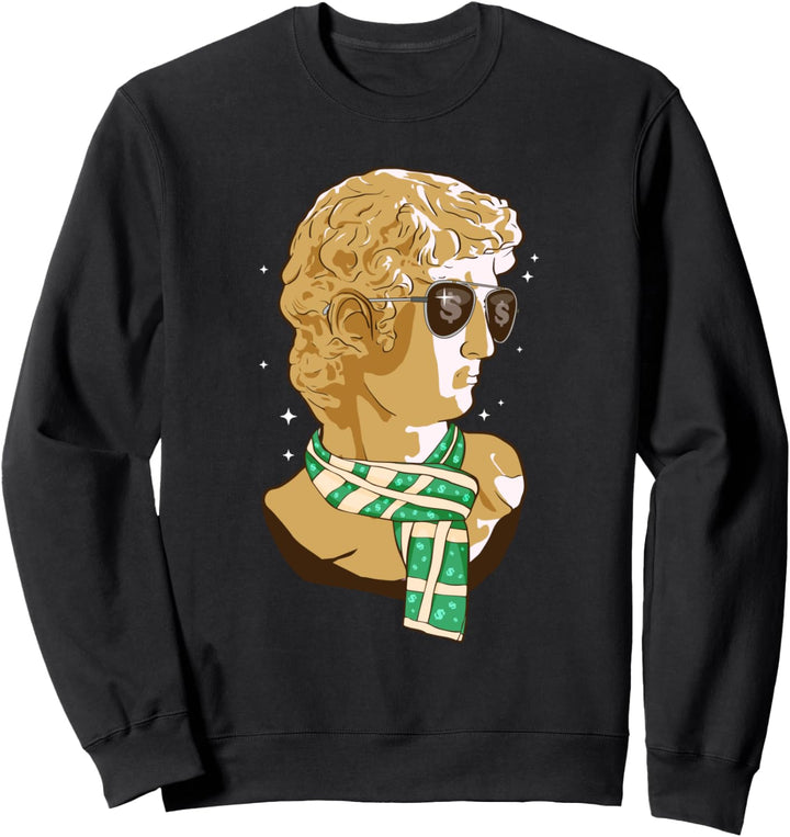 New Money Ästhetische lustige Davidstatue Michelangelo Sweatshirt