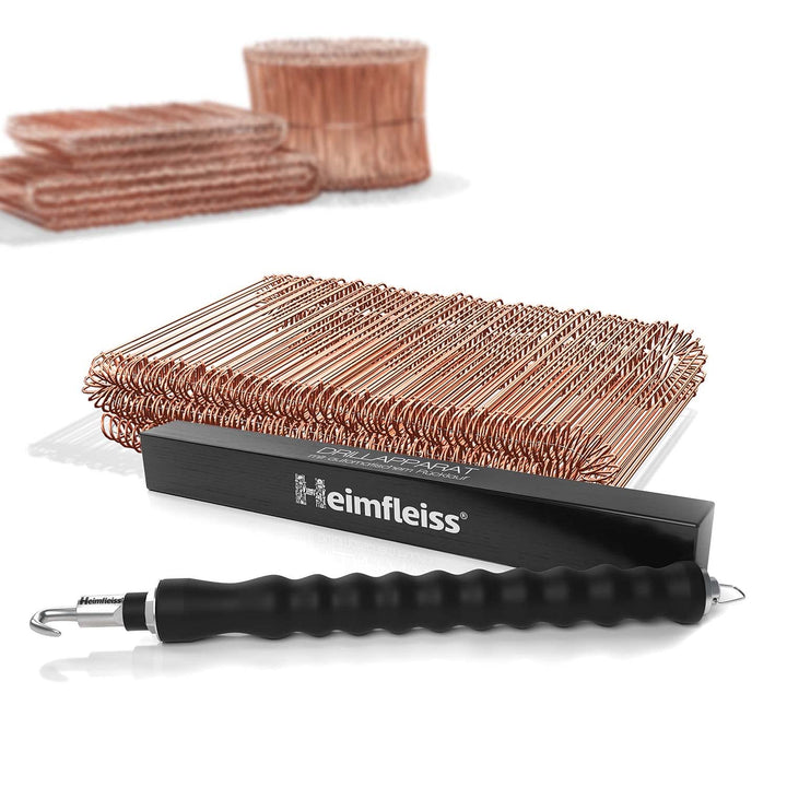 Heimfleiss® Drillapparat Driller + verkupfertem Rödeldraht 1,0 x 100-160 mm (250 Stk.) - hochwertige