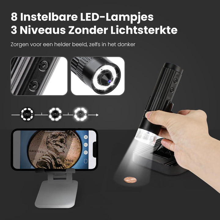 Matatastudio M2C Wireless Digitalmikroskop 50X-1000X Vergrösserung WiFi-Handheld-Mikroskop 1080P HD