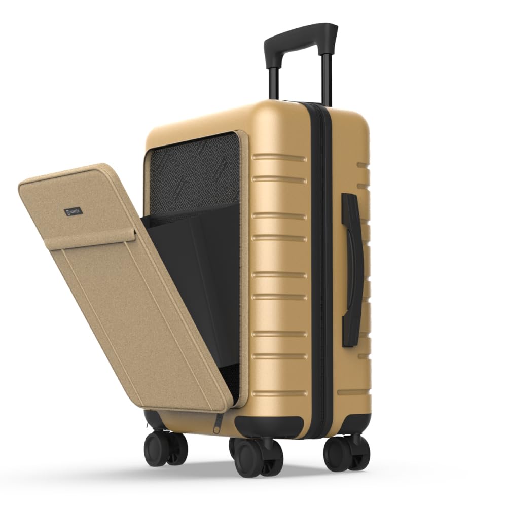 NUMADA – Handgepäck Koffer Trolley ABS PackPro T20 (56x37x22cm) mit TSA-Schloss und 4 Doppelrollen.