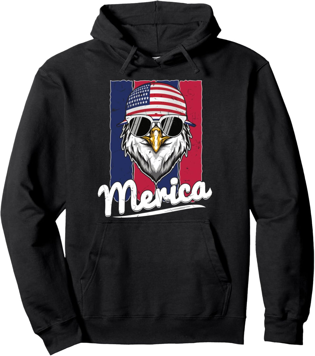 Eagle Merican Flag, Eagle Patriotic Pullover Hoodie