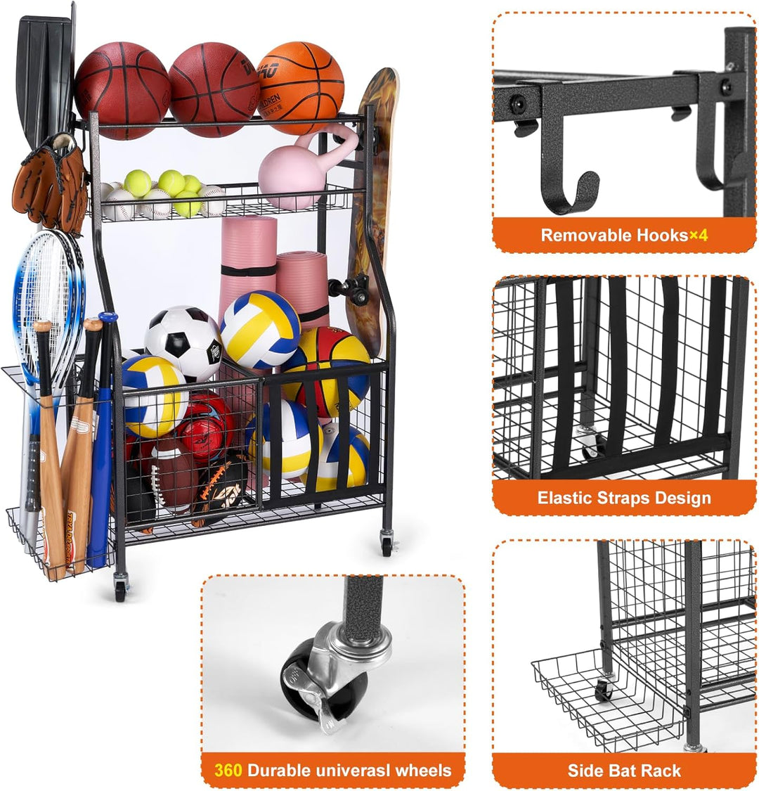 Sinoer Garage Lagerung von Sportgeräten, Ballaufbewahrungsregale, Spielzeug für den Innen- und Ausse