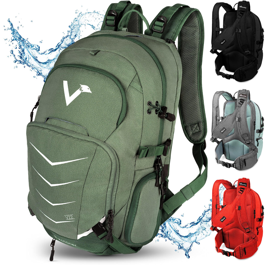 Valkental - Innovativer Rucksack mit perfekter Aufteilung (22L) Erweiterbares Volumen (Kein Schwitze