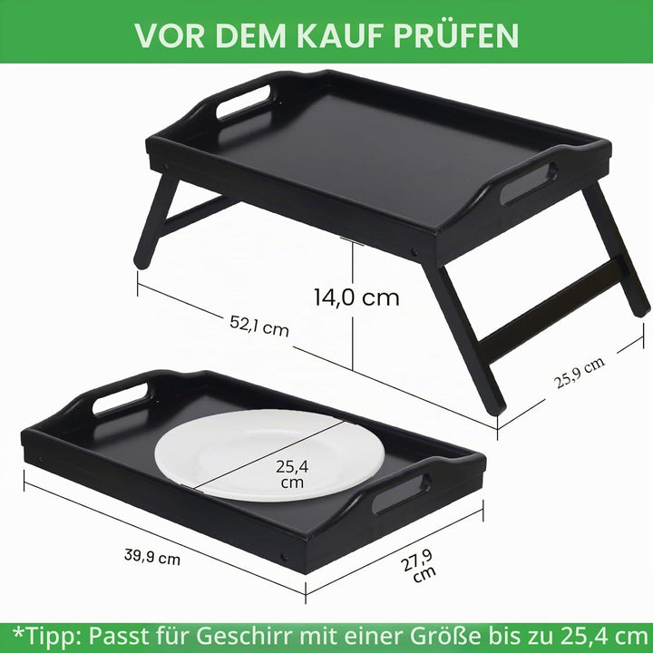 Betttablett, zusammenklappbare Beine mit Griffen, Frühstückstablett für Sofa, Essen, Zeichnen, Platt