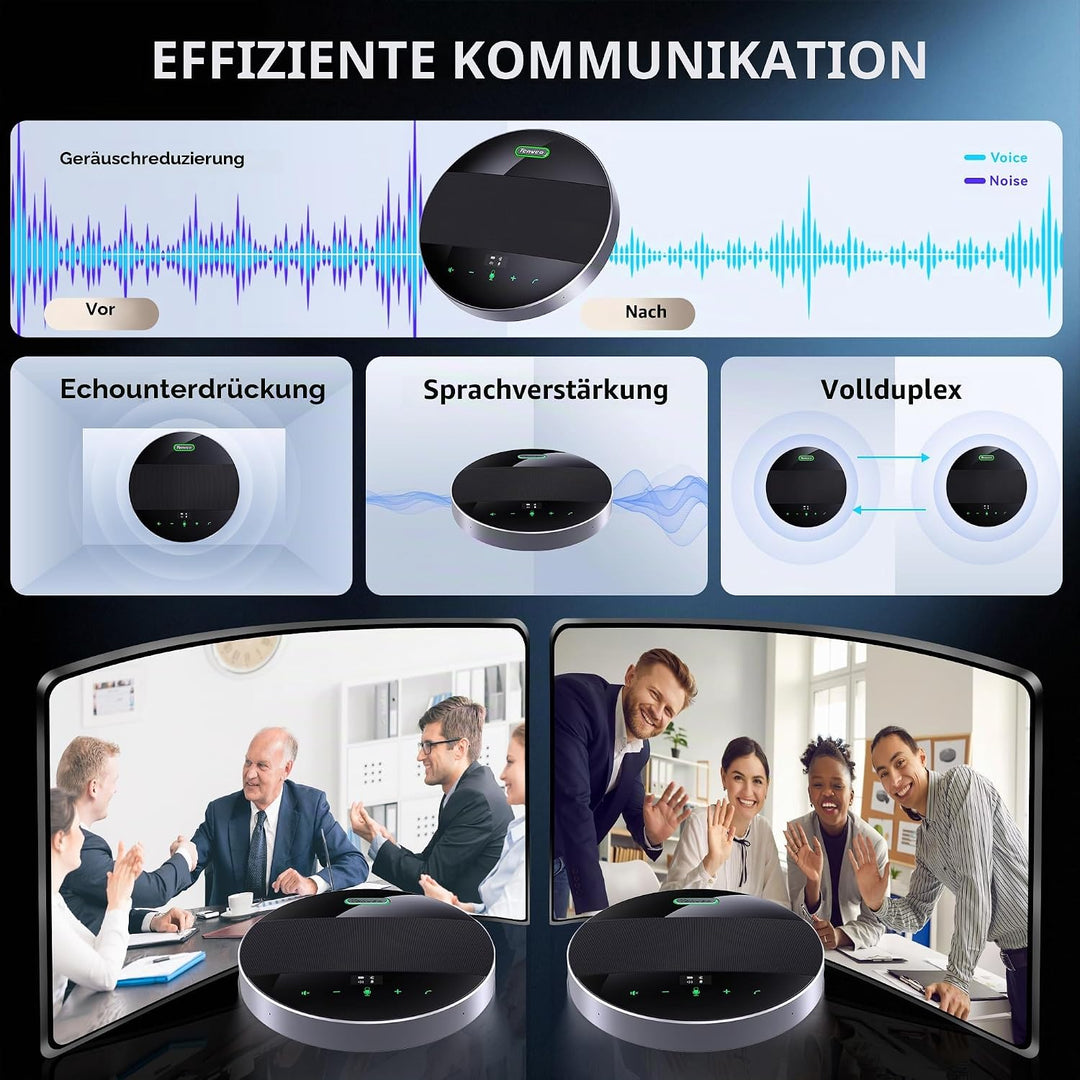 Tenveo M5B-EX Pro Drahtlose Konferenz-Freisprecheinrichtung | Daisy-Chain 2 Einheiten für 30 Teilneh