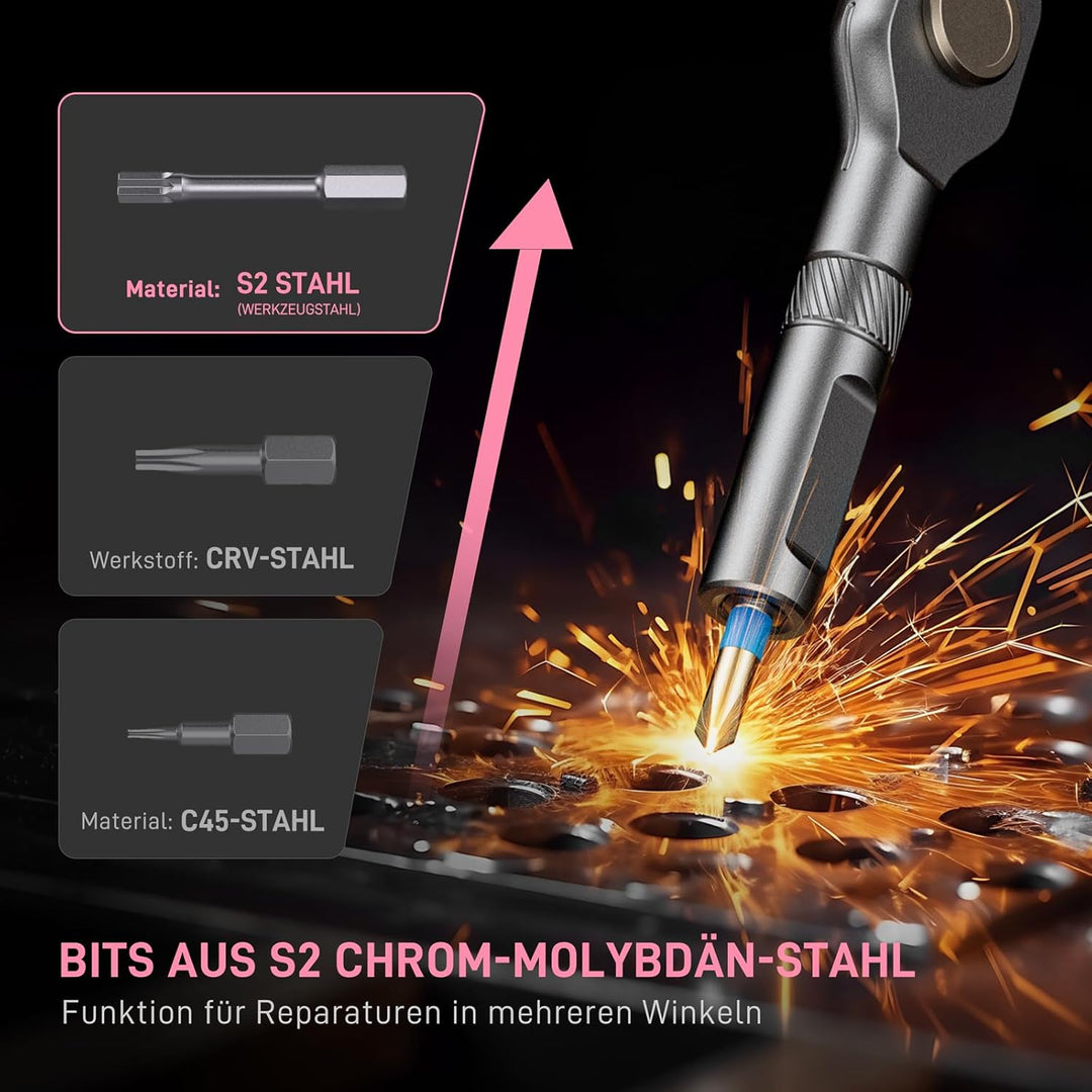 42 in 1 Präzisions Schraubendreher Set Magnetisch, Multi-Bit Reparatur Werkzeug für Laptop, Handy, S
