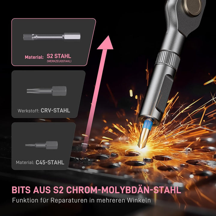 42 in 1 Präzisions Schraubendreher Set Magnetisch, Multi-Bit Reparatur Werkzeug für Laptop, Handy, S