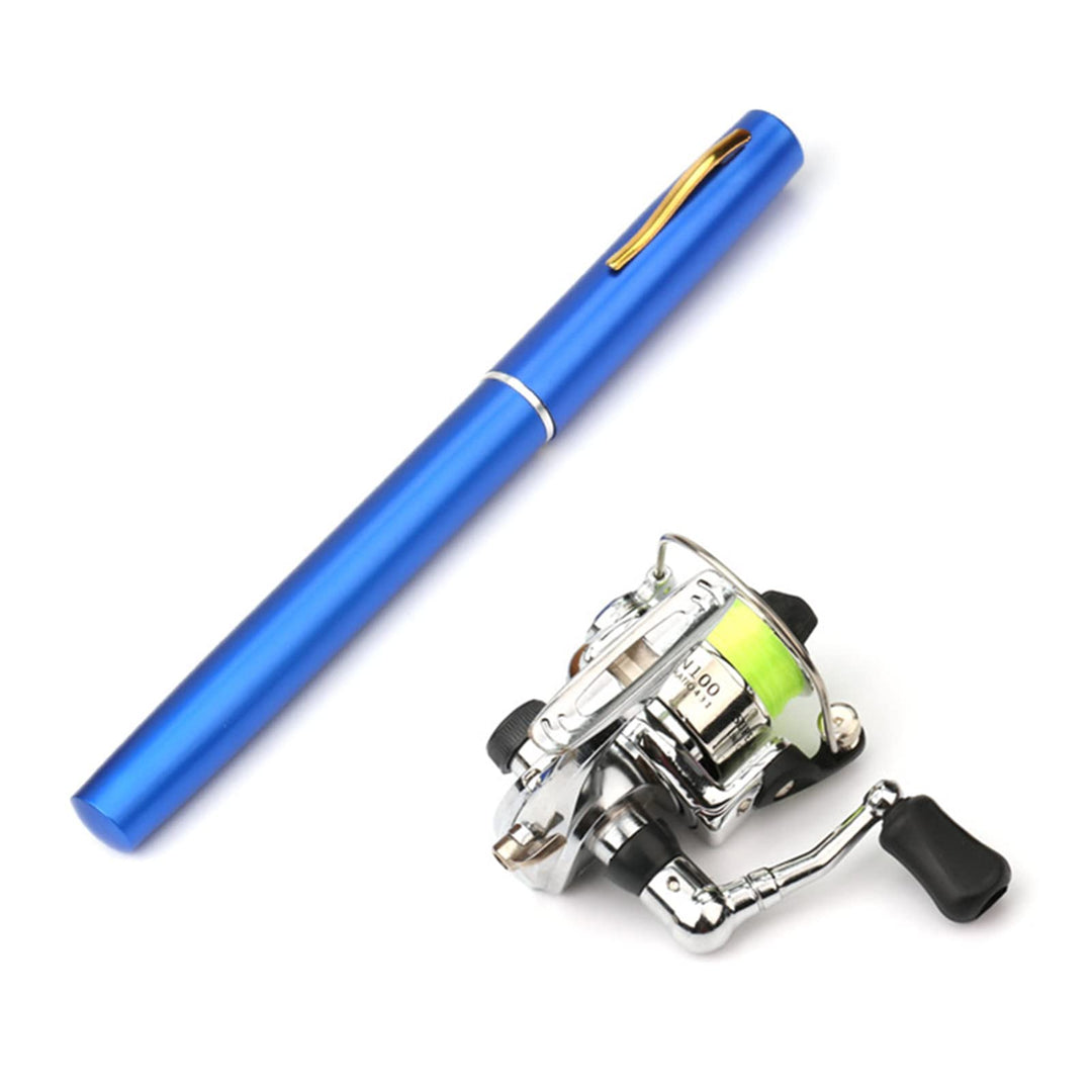 Lixada Mini Angelausrüstung mit Rolle, 1M/1.4M/1.6M faltbarer Angelrute Combo - Taschenstift-Kit in