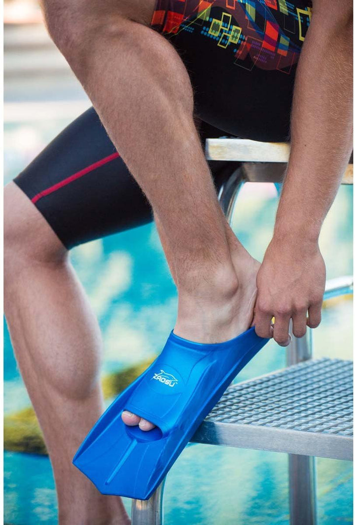 ZAOSU Unisex Training Fins | Kurzflossen für Erwachsene und Kinder fürs Training im Schwimmen Schwar