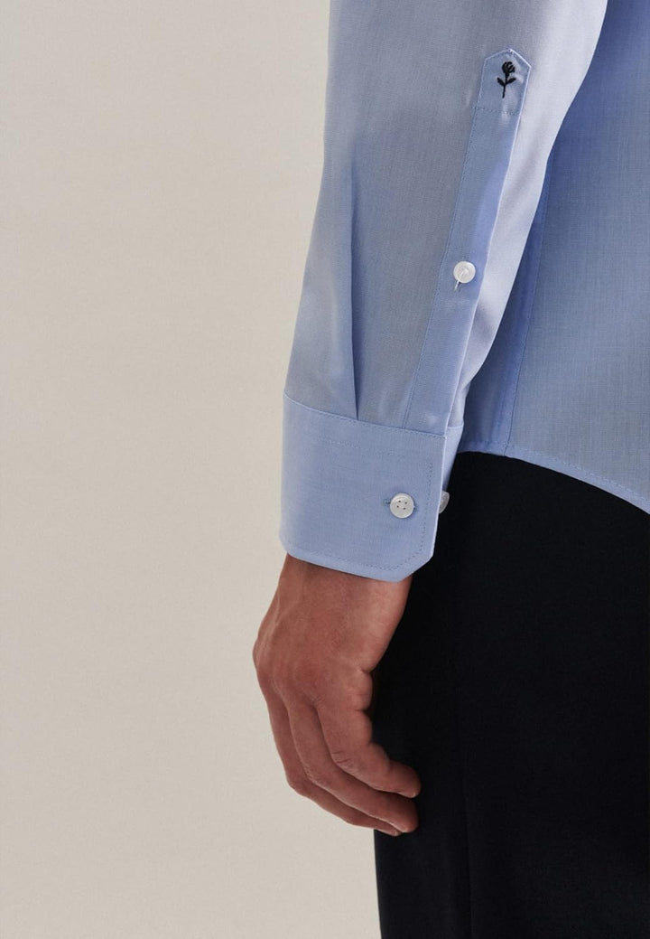 Seidensticker Herren Slim Bügelfrei Business Kent Extra Langer Arm Shirt 36 Hellblau, 36 Hellblau