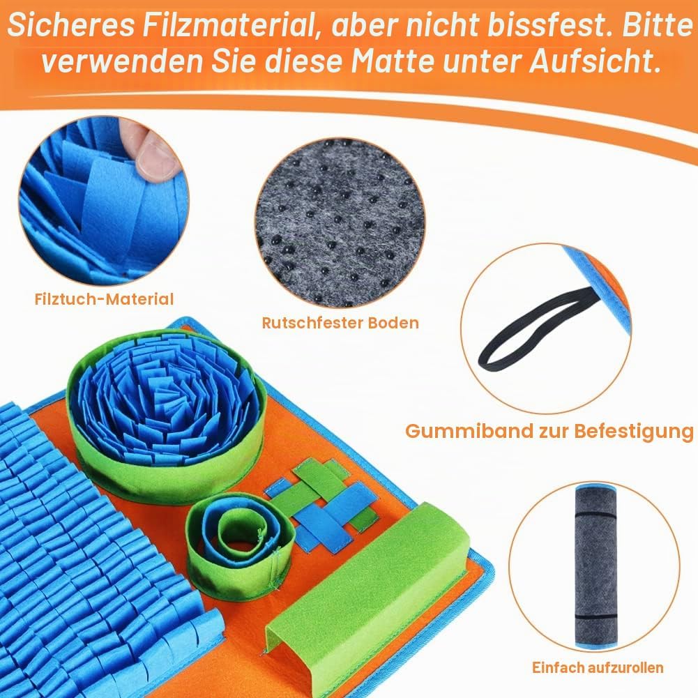 Vivifying Schnüffelteppich für Hunde,Interaktives Schnüffelteppich Hund gegen Langeweile und Geistig