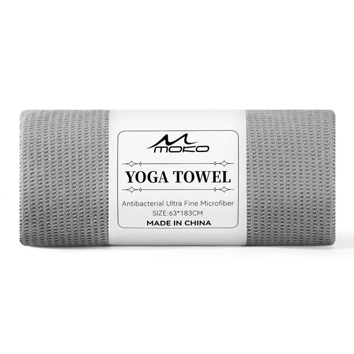 MoKo Yoga Handtuch rutschfest, Yoga Matten Handtuch mit Griffpunkten und Eckentaschen, 74,4"×27,3" Ü