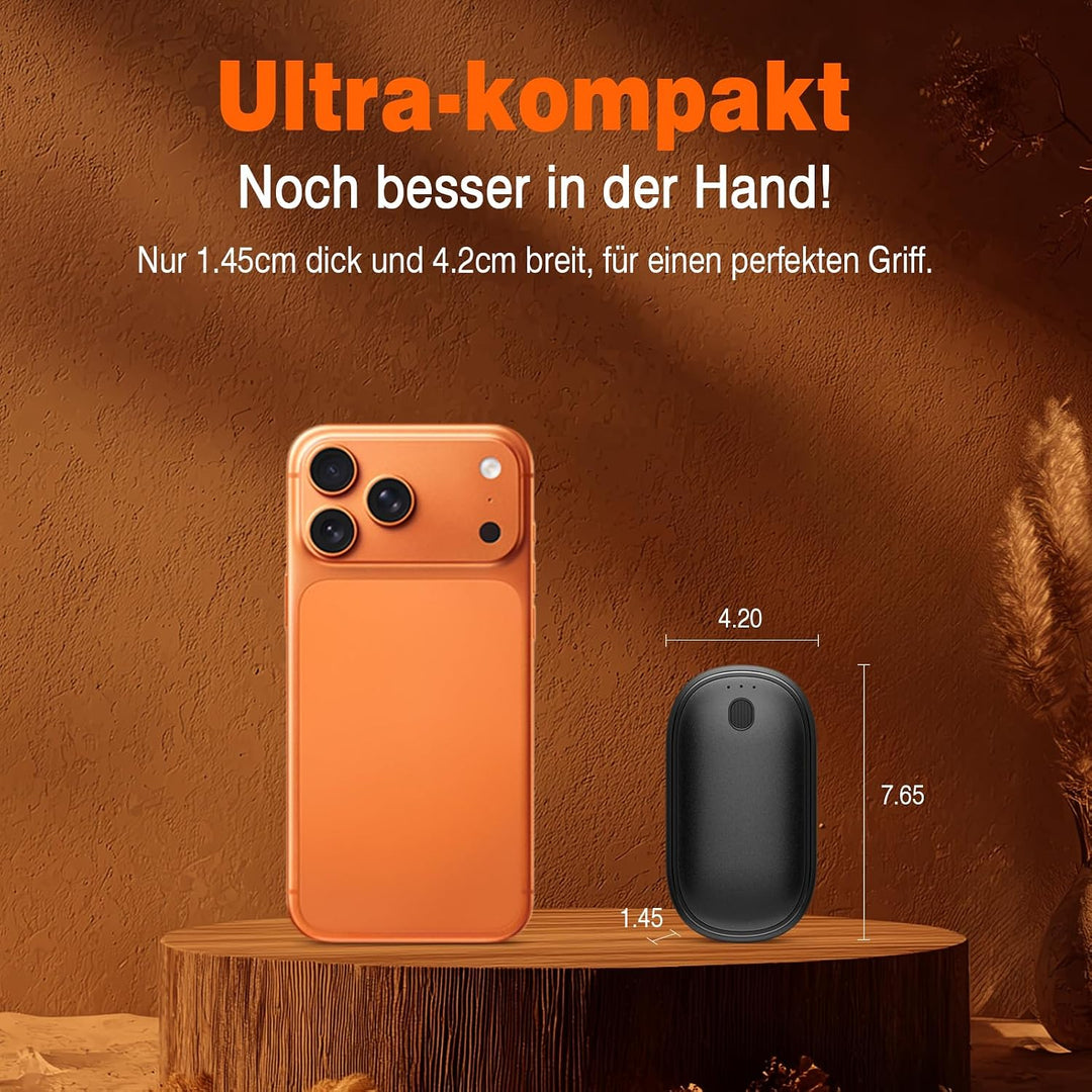 Handwärmer Elektrisch Split-Magnetic 2er-Pack (5000mAh), Ultra Kompakt, &amp; Schneller Aufheizen, Wiede