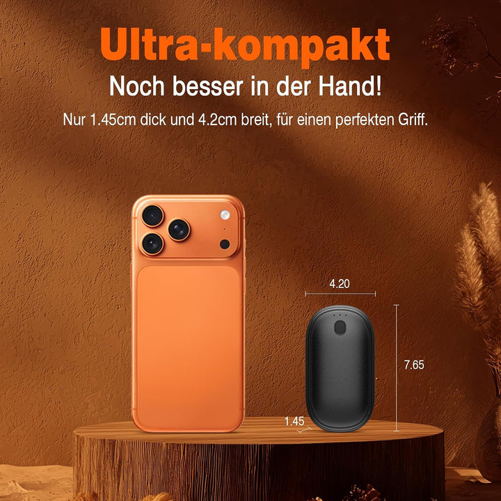Handwärmer Elektrisch Split-Magnetic 2er-Pack (5000mAh), Ultra Kompakt, &amp; Schneller Aufheizen, Wiede