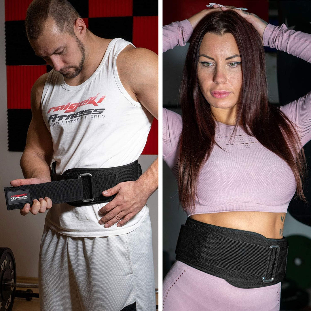 Raigeki Fitness Gewichthebergürtel (+ Trainingspläne) Fitnessgürtel für Bodybuilding, Krafttraining,