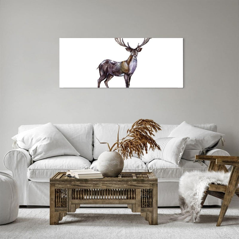 Panorama Bilder auf Leinwand 100x40cm Leinwandbild Liebes Tier Wild Wald Gross Wanddeko Bild Schlafz