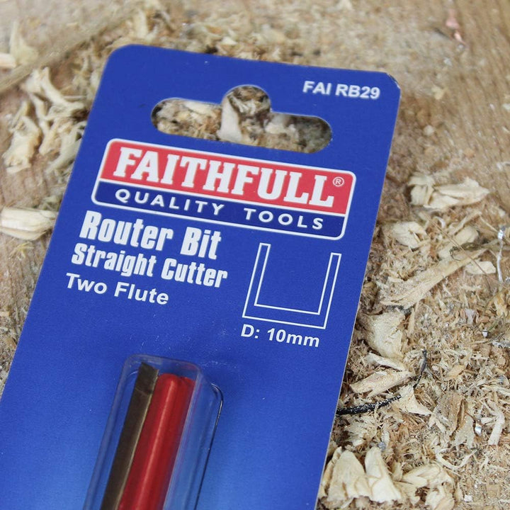 Faithfull - Fräser Hartmetall Zwei Flöten 10.0mm x 35mm 1/2in Schaft - FAIRB29