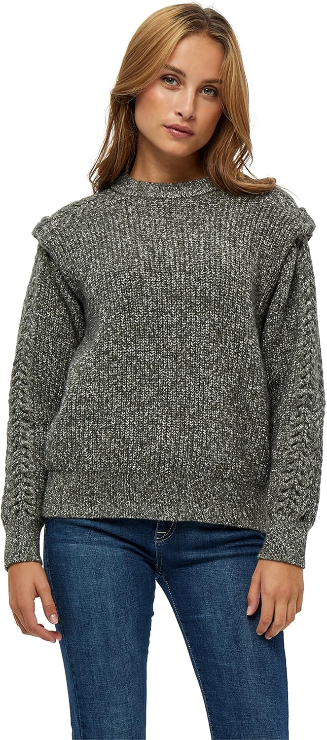 Desires Damen Jackline Rundhalsausschnitt O-Neck Pullover M Beluga-grün, M Beluga-grün