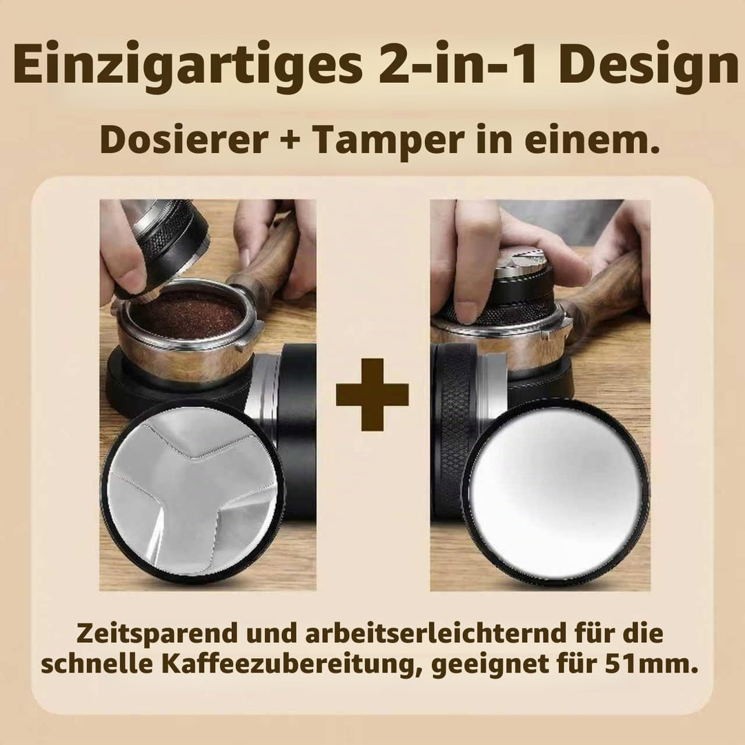 Siebträger Zubehör, 51mm Barista Zubehör, WDT Tool, 51mm Tamper Set & Kaffeeverteiler Mit Leveler, D