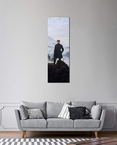 Bilderdepot24 Bild auf Leinwand | Caspar David Friedrich Der Wanderer über dem Nebelmeer in 50x160 c