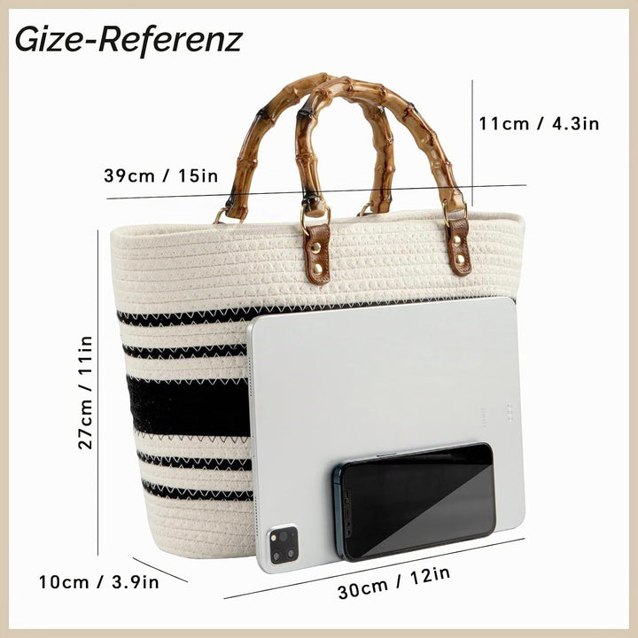 Handtasche Grosse Sommer Strandtasche Handgewebte Shopper Tasche mit Griff Frauen Henkeltasche für D