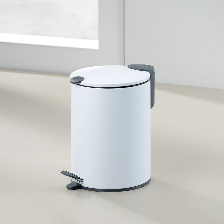 kela Kosmetikeimer 3l weiss matt, Silent-Close-Deckel, Tretmülleimer Badezimmer MATS, Badmülleimer m