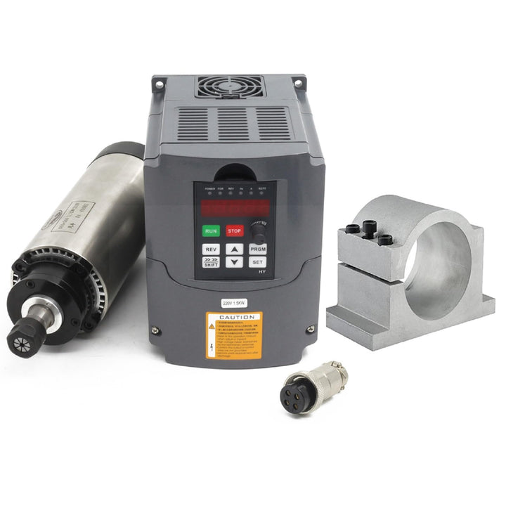 RATTMMOTOR 1.5kW 220V Luftgekühlten Spindelmotor ER16 und 1.5kW 220V VFD Frequenzumrichter und 80mm