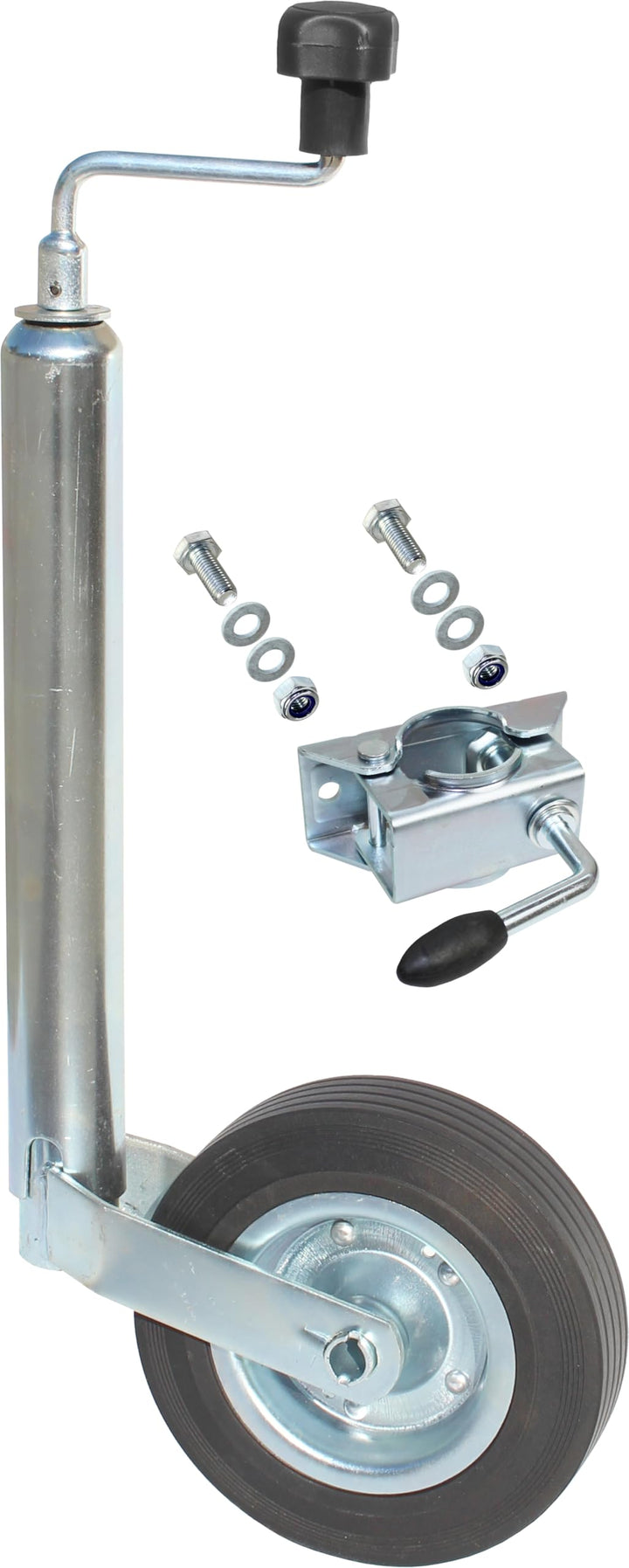 meinAnhängerersatzteil mAe 150kg / 90kg Anhängerstützrad Stützrad für Pkw Anhänger + Halter + Schrau
