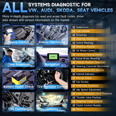 AUTOPHIX 7610 Elite Vollsysteme OBD2 Diagnosegerät Kompatibel mit VW Automotive Full Functions OBD2