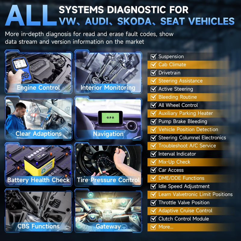 AUTOPHIX 7610 Elite Vollsysteme OBD2 Diagnosegerät Kompatibel mit VW Automotive Full Functions OBD2