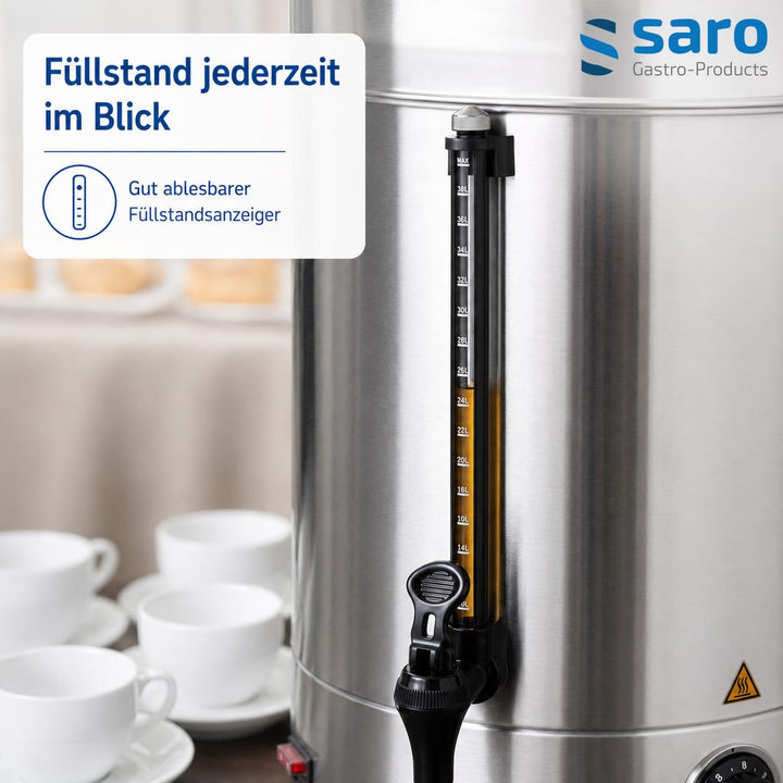 Saro 317-2005 HOT DRINK MAXI Glühwein-und Heisswasserspender, 40L, Edelstahl