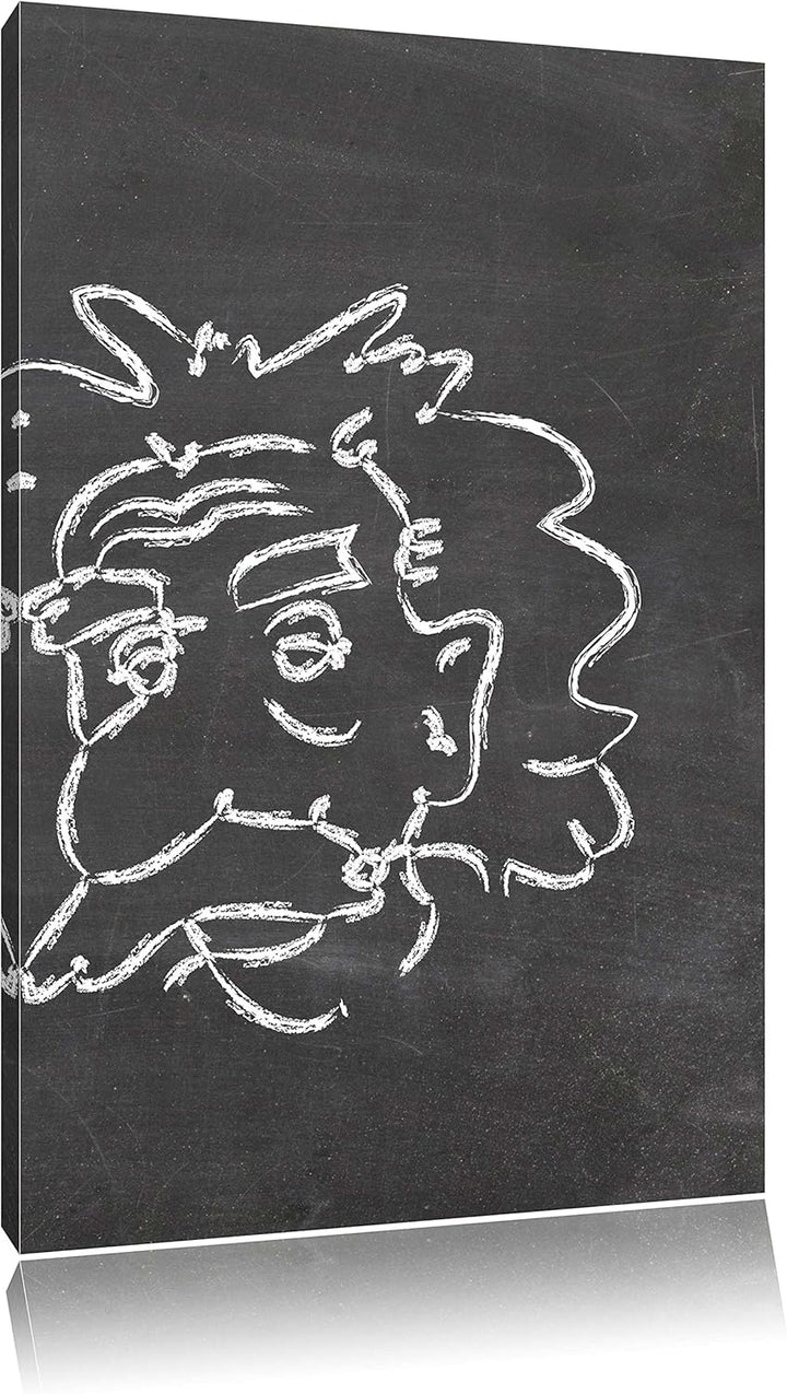 Albert Einstein, Format: 100x70 auf Leinwand, XXL riesige Bilder fertig gerahmt mit Keilrahmen, Kuns