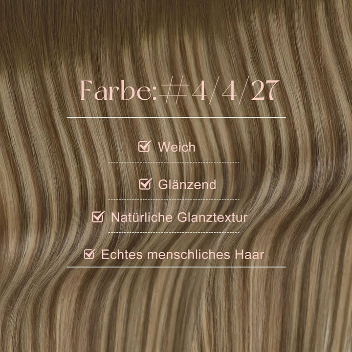 Easyouth Tape Extension Echthaar Ombre Braun Tape in Haarverlängerungen Extensions Remy Haar Mittelb