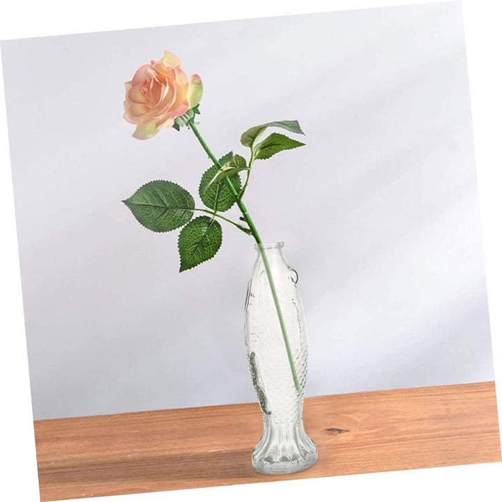 YARNOW Fischvase Aus Glas Mittelstück Pflanzenvase Klare Wunschflasche Vase Mit Blumenhalter Glasvas