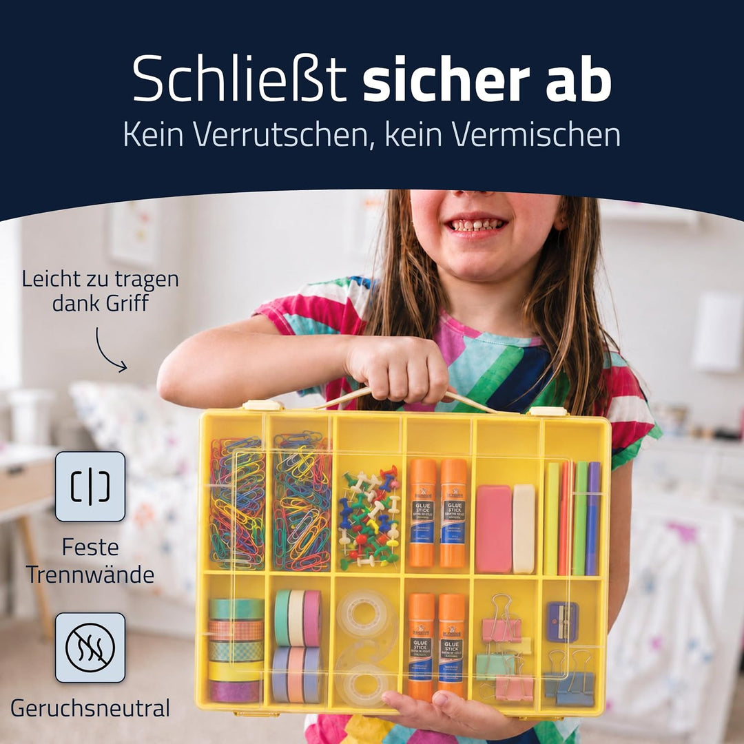 hünersdorff Sortimentskasten PP-Classic mit 12 Fächern | stabile Sortierbox für Schrauben und andere