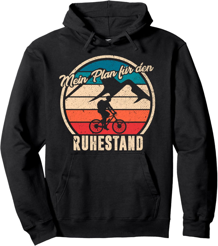Mein Plan für den Ruhestand Fahrradfahren Retro Fahrrad Pullover Hoodie