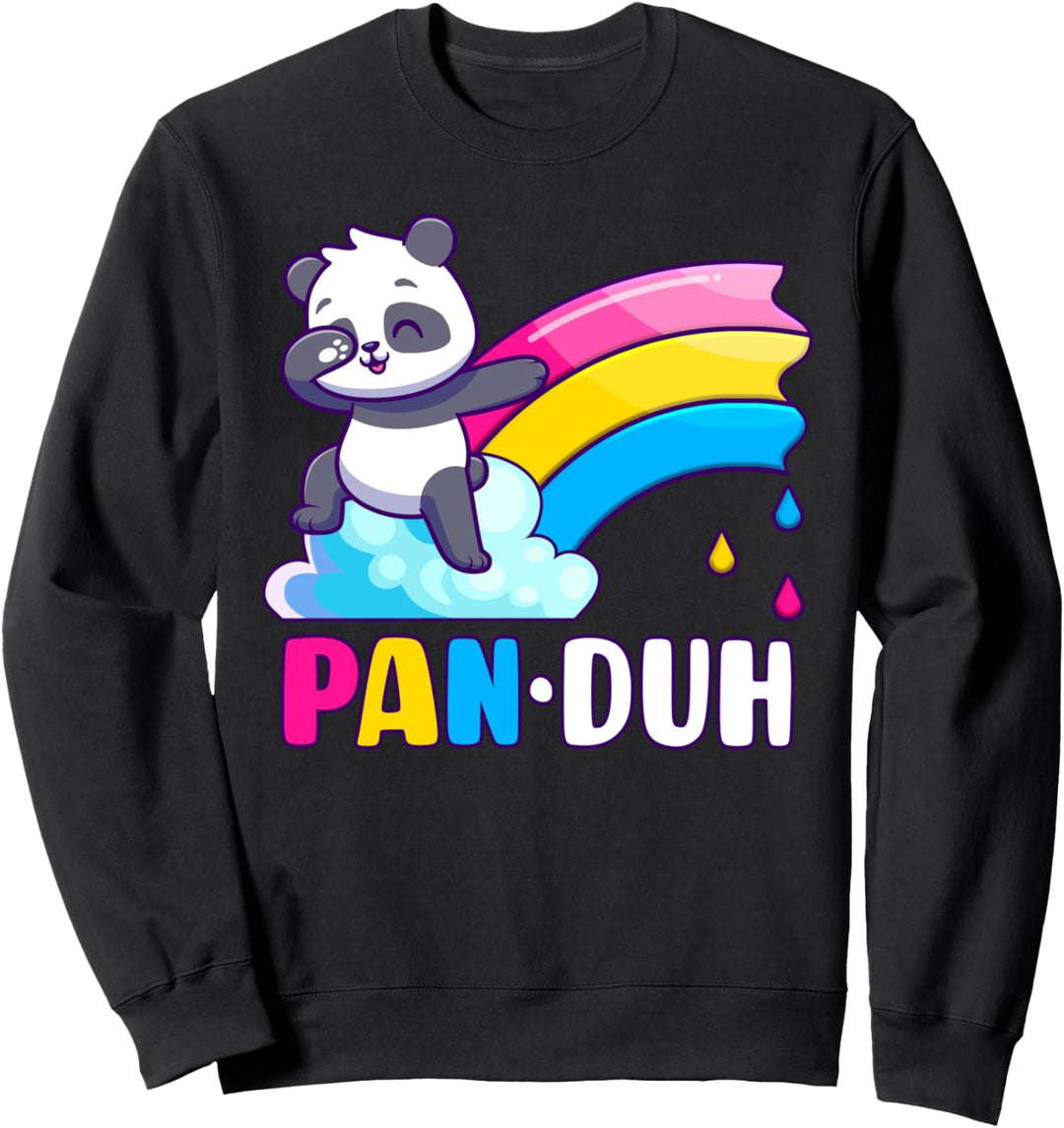 Pansexueller Panda mit Regenbogen, pansexuelle Flaggenfarben Sweatshirt