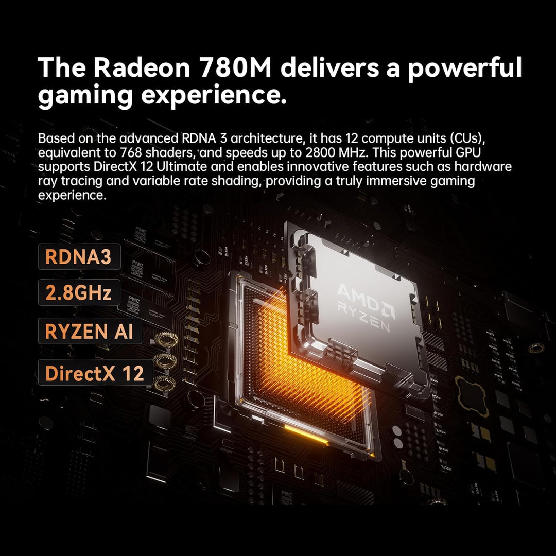 MINIS FORUM UM890 Pro Mini PC - AMD AI Ryzen 9 8945HS, 8 C/16 T, Radeon 780M GPU, 32GB DDR5 RAM, 1TB