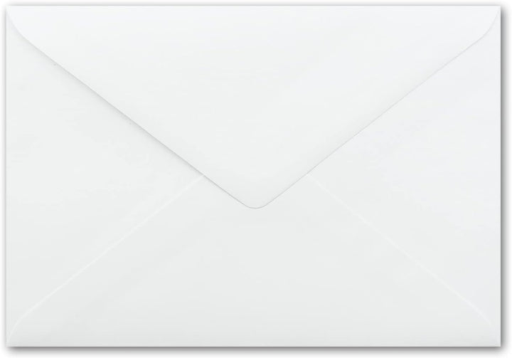 500x DIN C5 Kuverts 15,7 x 22,5 cm in weiss mit silbernem Seidenfutter - Nassklebung - Blanko Brief-